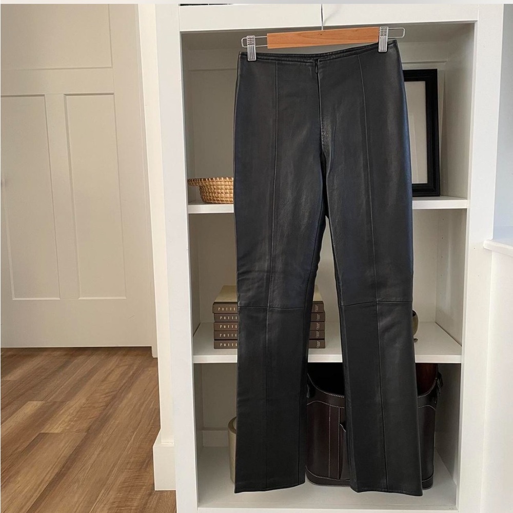 Cache Black Leather Pants
